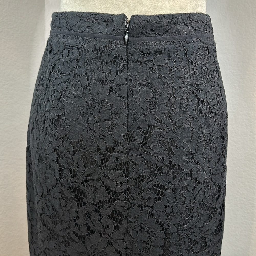 Who What Wear Black Lace High Waisted Pencil Midi Skirt Size 6 NWOT - Picture 10 of 11